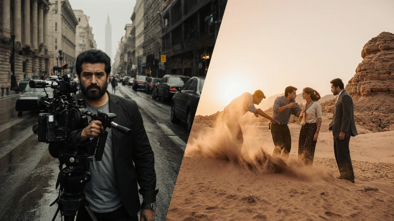 Kamal Haasan directing scenes in Washington D.C. and Jordan simultaneously during breaks from other work.